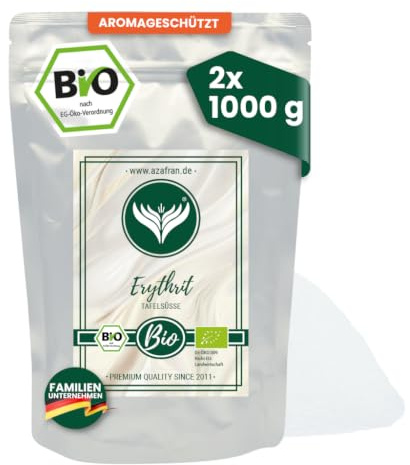 Azafran BIO Tafelsüße Erythrit - Veganer Zuckerersatz/Zucker Alternative 2kg