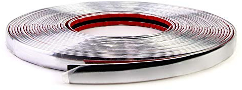 QWORK Chrom Zierleiste, zierleisten Auto, für Auto Karosserie Fenster Außen Dekoration, 15mm x 12m