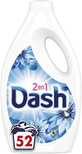 Dash 2-in-1 Flüssigwaschmittel, 52 Waschgänge (2,6 l), Luft, außergewöhnliche Frische, Tiefenreinigung, hergestellt in Frankreich