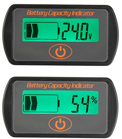 DollaTek 2Pcs 12-60V LCD Affichage numérique Tête de voltmètre DC pour Batterie au Lithium et Batterie au Plomb - Rétroéclairage Vert