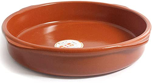 Tradineur Casseruola Rotonda di terracotta Adatta per Vitro e Forno per Stufato e Arrosti fatti in casa - Ø 40 cm