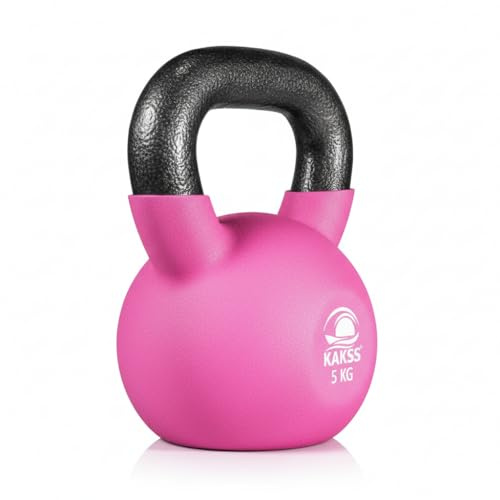 Kakss Kettlebell en néoprène demi-revêtement (fièrement fabriqué en Inde) (rose, 5 kg)
