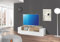 Dmora - Meuble TV Pablo, Buffet bas de salon, Base pour meuble TV, 100% Made in Italy, 160x45h51 cm, Blanc brillant et Érable