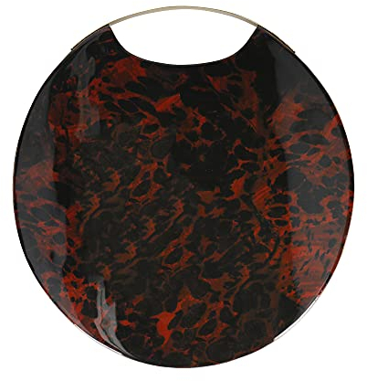 Artesà runde Servierplatte für Appetizers, Servierbrett aus Mangoholz mit Schildplatt, 37 x 35cm