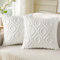 decorUhome 2er Set Kunstfell Kissenbezug 50x50 cm Dekorative Weich Plüsch Flauschig Samt Kissenhülle 50x50 cm Quadratisch Boho Neutral Kissenbezug für Sofa Creme Weiß