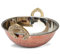 OSNICA Karahi Bol de service indien en cuivre avec poignée en laiton massif pour céréales, soupe, aliments cuits, plats de fête, acier Handi (15 cm (500 ml)