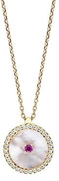 Julie Julsen JJNE0889.3 Damen Collier Silber 925 Gold rot Zirkonia 42 cm