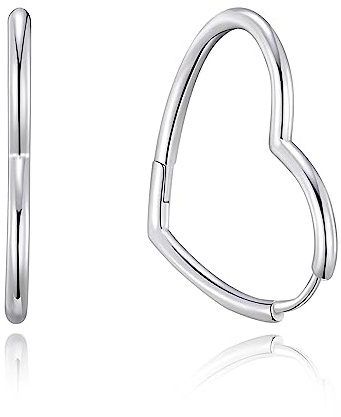 Philip Jones Sterling Silver Heart Hoop Earrings