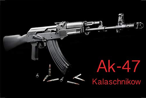 Blechschild 20x30cm gewölbt Gewehr AK-47 Kalaschnikow Deko Geschenk Schild
