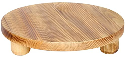 Cabilock Wooden Plant Stand, Wooden Plant Stool for Indoor and Outdoor Potted Flowers Planter Holder, Small Wood Riser Stool Display