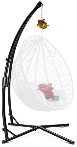 Eusuncaly Support de chaise hamac suspendu pour intérieur/extérieur, en acier massif de type C, capacité de poids de 199,6 kg, support de chaise suspendu uniquement