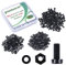Pzsmocn 300 Stück/100 Sätze M2,5 * 6 mm Schwarzes Nylon Kunststoff Kreuzschlitz Rundkopfschrauben-Sechskantmuttern mit Isolierscheibe Standardgröße, für Heimwerker und Elektronische Montage.