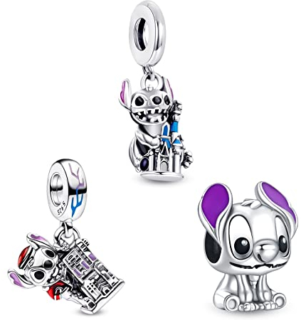 HAEPIAR S925 Silber Charme für Armband Halskette Sterling Silber Dangles Happy Dog Pack von 3 für Frauen Mädchen Geschenke