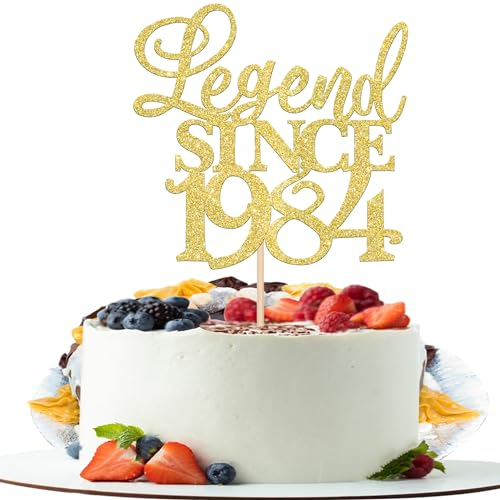Xsstarmi Tortenaufsatz Legend Since 5,039.4 cm, Aufschrift Forty Cheers to 40th Birthday, Hello 40 und fabelhafte Kuchendekoration für 40. Geburtstag, Hochzeitstag, Party, Kuchendekorationen,