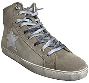 VIA CONDOTTI Scarpe Sneakers Alte Uomo camoscio Taupe Stella Cerniera