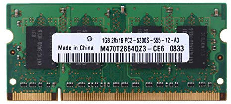 Frefgikty Memoria RAM DDR2 da 1 GB, 677 MHz, PC2-5300S-555, 200 pin, 2RX16, SODIMM, per computer portatile