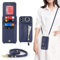Zouzt for iPhone Xs Max Case with Cord and Card Holde, Zipper Wallet Case with Crossbody Lanyard Ring Adjustable Necklace Protective Cover Women for iPhone Xs Max 6.5 Inch - Blue