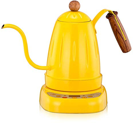 SHERAF Bollitore Elettrico per caffè in Acciaio Inossidabile, pentola elettrica per Bocca in Acciaio Inossidabile, Cuscinetto Isolante/riscaldante, 700 ml, Giallo (Giallo) Lofty Ambition