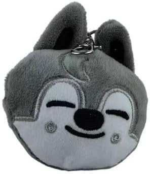 Stray Kids Schlüsselanhänger Plüsch Skzoo Schlüsselanhänger Cartoon Schlüsselanhänger SKZ Cartoon Rucksack Telefon Anhänger Schlüsselanhänger für Kpop Fans Kinder, Wolf Chan, 5cm