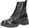 CAPRICE Damen Stiefeletten zum Schnüren aus Leder mit Reißverschluss, Schwarz (Black Nappa), 38 EU