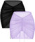 AI'MAGE 2 Stück Frauen Strand Sheer Cover Ups Mesh Bikini Wrap Rüschen Rock für Bademode S-XXL, Schwarz und Flieder, Large