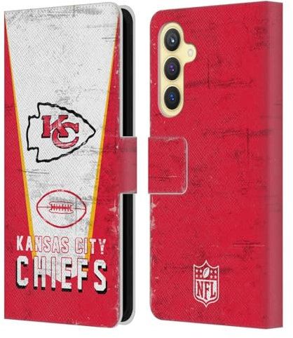 Head Case Designs Offizielle NFL Banner Kansas City Chiefs Logo Art Leder Brieftaschen Handyhülle Hülle Huelle kompatibel mit Samsung Galaxy S23 FE 5G