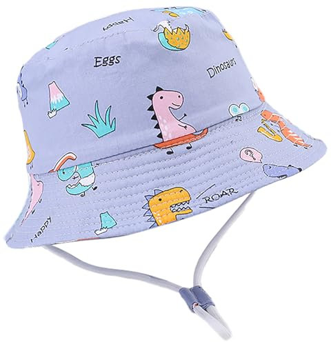 Malaxlx Kleinkind Sonnenhut Dinosaurier Fischerhut Kinder UV Schutz Sommerhut Strandhut Bucket Hat Eimer Hut für 2-4 Jahre Mädchen Jungen