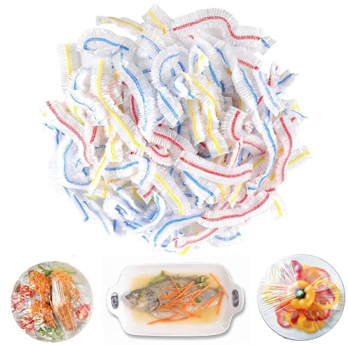 Fresh Keeping Bags, 100pcs Food Covers, Reusable Elastic Food Storage Covers, Dish Plate Plastic Covers Fitted Bowl Covers for Leftovers Family Outdoor Picnic