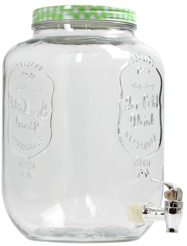 5L Clear Glass Drinks Dispenser with TAP Juice Water Milk Cocktail JUG Assorted