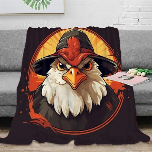 3D Drucken Blanket Big Hahn Sofadecke Microfaser Bequem Und Atmungsaktiv Superweiche Decke Weich Und Warme Für Bett Sofa Schlafzimmer Büro 60x80inch(150x200cm)