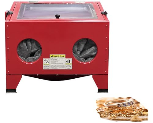 LBMED 90L Sandblasting Cabinet, LED Professional Dental Sandblaster with Built-in Hollow Partition, 6-25CFM Air Consumption and 75-125PSI Pressure, Scientific Prevent Dust From Spreading, for Jewelry