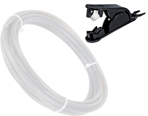 JUUPINE PTFE tube 3m fittings with cutter white PTFE tube 2.5mmx4mm for Bambulab X1, X1C, X1E, P1P, P1S, A1,A1mini 3D printer extruder for 1.75mm 3D printer filament