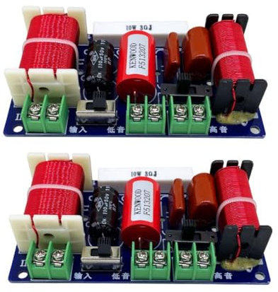 Wisboey 2 Pezzi A 2 Vie 250W 2500Hz-3000Hz Divisore di Frequenza Circuito Filtro Altoparlante Fai da Te Home Theater Basso HiFi Audio Stereo Crossover Facile Installazione Facile da Usare