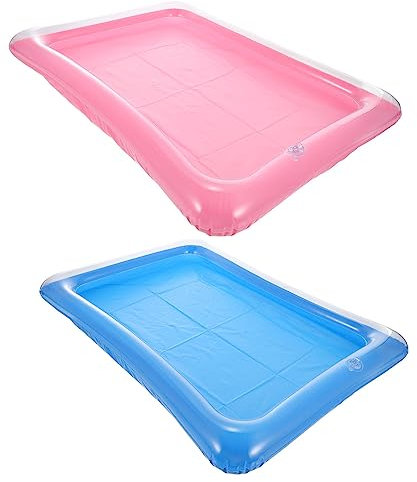Garneck 2 Piezas bandeja inflable de agua ice tray bandejas enfriador flotante decoración de fiesta en la piscina mini Flotar enfriador de piscina inflable bandeja flotante para piscina