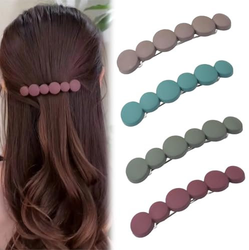 4 Stück Französische Haarspangen Damen, Dünnes Haar Automatische Haarspange Vintage, Hair Clip Set Für Frauen für Dünnes Haar und Dickes Haar