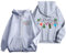 Damen Weihnachtspullover mit süßem Aufdruck, Reißverschluss, Lange Ärmel, Tasche, Kordelzug, Freizeit, Sport Kuschelstrickjacke Damen (Light Gray-A, L)