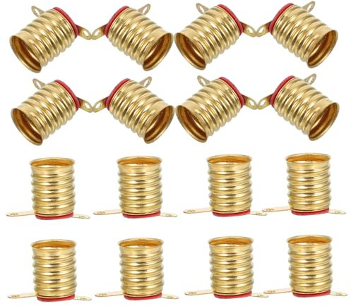 jojofuny 20Pcs E10 Mini Led Bulb Socket Screw Base Holder for Diy Lighting, Physics Circuit Experiments, Home Use - Compact Copper Design