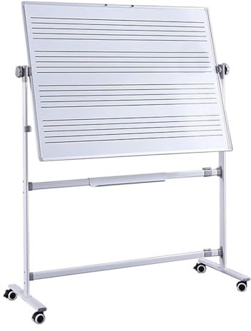 Mobile Music Staff Whiteboard 90x120cm, Doppelseitig, magnetisch, trocken abwischbar, auf Rädern, für Schule, Musiker und Zuhause