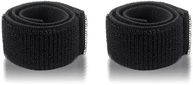 HSYTEK Lot de 2 pinces à pantalon de vélo - Protection de pantalon de vélo - Ceinture serrée - Bande Velcro élastique - Pour pantalon de plein air, jogging, pêche, chasse, randonnée, cyclisme - Noir