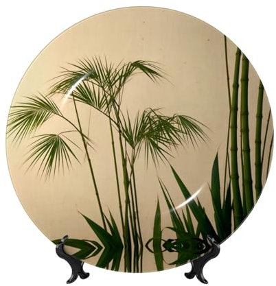 PHAYAH Clump of Bamboo Bone Porcelain Piatto decorativo durevole liscio e decorazione perfetta per casa, ufficio e caffetteria, 20,3 cm
