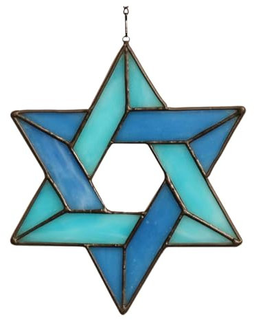 Amagogo Glasmalerei Fenster Hängen Sterne Anhänger Fenster Glas Dekor Weihnachten Hängen Stern für Festival, Style C