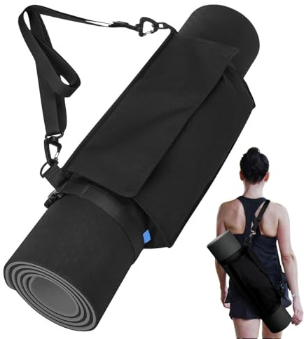 LearnLyrics Yogatasche Für Matte | Multifunktionaler Yogamattenhalter,Tragetasche Für Yogamatten Mit Durchgehendem Reißverschluss, Leicht Zugänglichem Reißverschluss, Verstellbarem Schultergurt Und