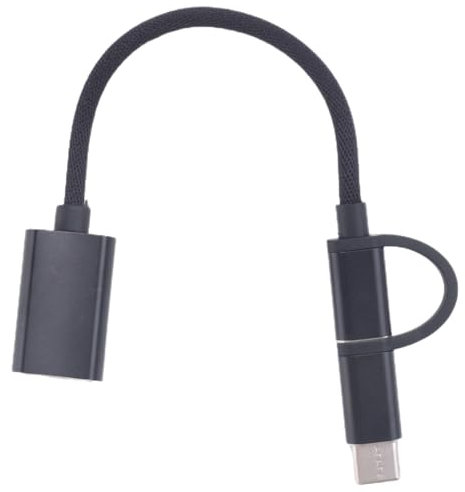 Pqahffowr Câble Adaptateur USB 3.0 OTG 2 en 1 Type-C Convertisseur D'Interface Micro-USB vers USB 3.0 pour Câble de Charge de TéLéPhone Portable Ligne-Noir