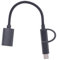 Pqahffowr Câble Adaptateur USB 3.0 OTG 2 en 1 Type-C Convertisseur D'Interface Micro-USB vers USB 3.0 pour Câble de Charge de TéLéPhone Portable Ligne-Noir