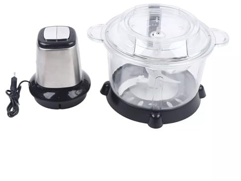 CHIMHOON 5L Elektrisch Multi Zerkleinerer, Zwiebelschneider, Gemüse Obst Edelstahl Klinge, Universal Multizerkleinerer, für Fleisch, Obst, Gemüse und Babynahrung, Silber