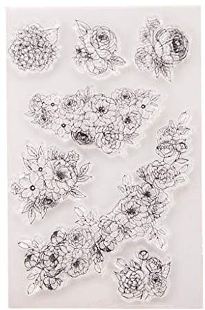 Silikonstempel mit Blumenranke, transparent, für Scrapbooking, Valentinstag, Karte für Kinder, lustige Kunstgeschenke