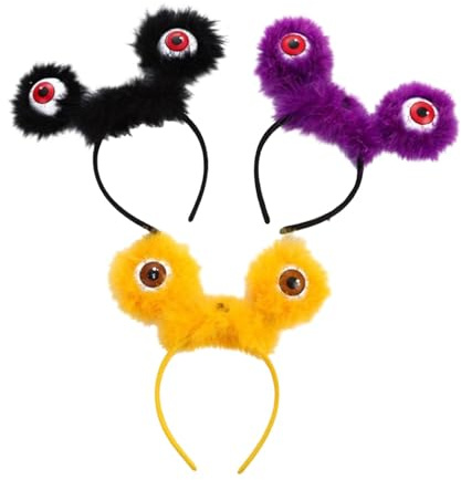 Alien Eyes Haarreif Halloween Monster Eyeball Kopf Boppers mit flauschigem Rand Stirnband Big Eye Ball Kopfschmuck Augapfel Erwachsene Dekorationen Zubehör