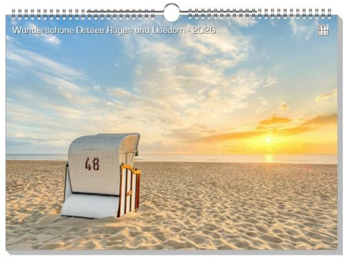 artboxONE Kalender 2026 Wunderschöne Ostsee Rügen und Usedom Wandkalender A3 2026 Reise/Strand und Meer