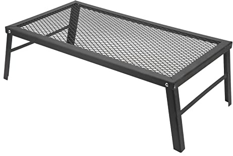 Folding Campfire Grill, Portable Heavy Duty Camping Grill Fireplace Grate Cooking Rack for Outdoor Camping Barbecue Cooking