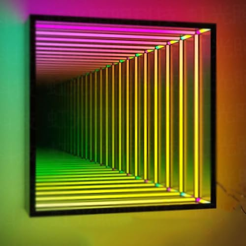 Infinity-Spiegelleuchte, 3D-Tunnel-Lampe, dimmbar, mehrfarbig, LED-Wanddekoration für Party und Hochzeit